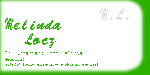 melinda locz business card